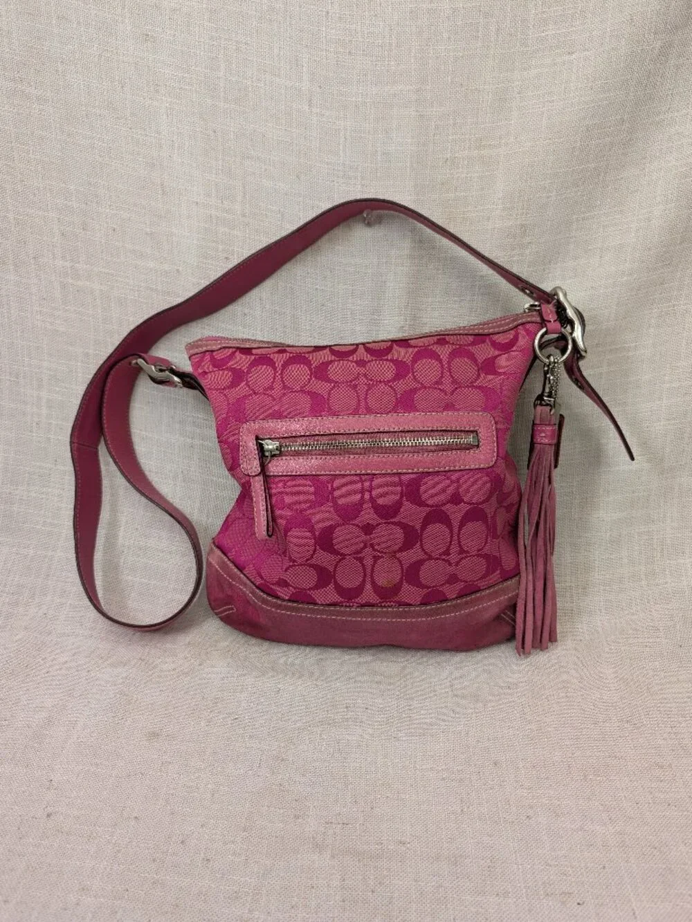 Coach Signature 9362 Pink Shoulder Bag Purse Vintage Y2K